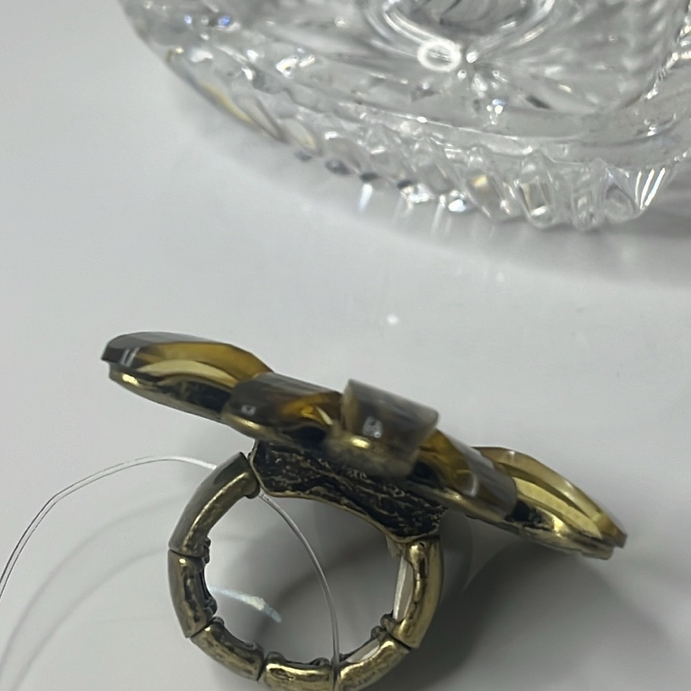 LEOPARD&CRYSTAL FLOWER RING - Picture 8 of 9